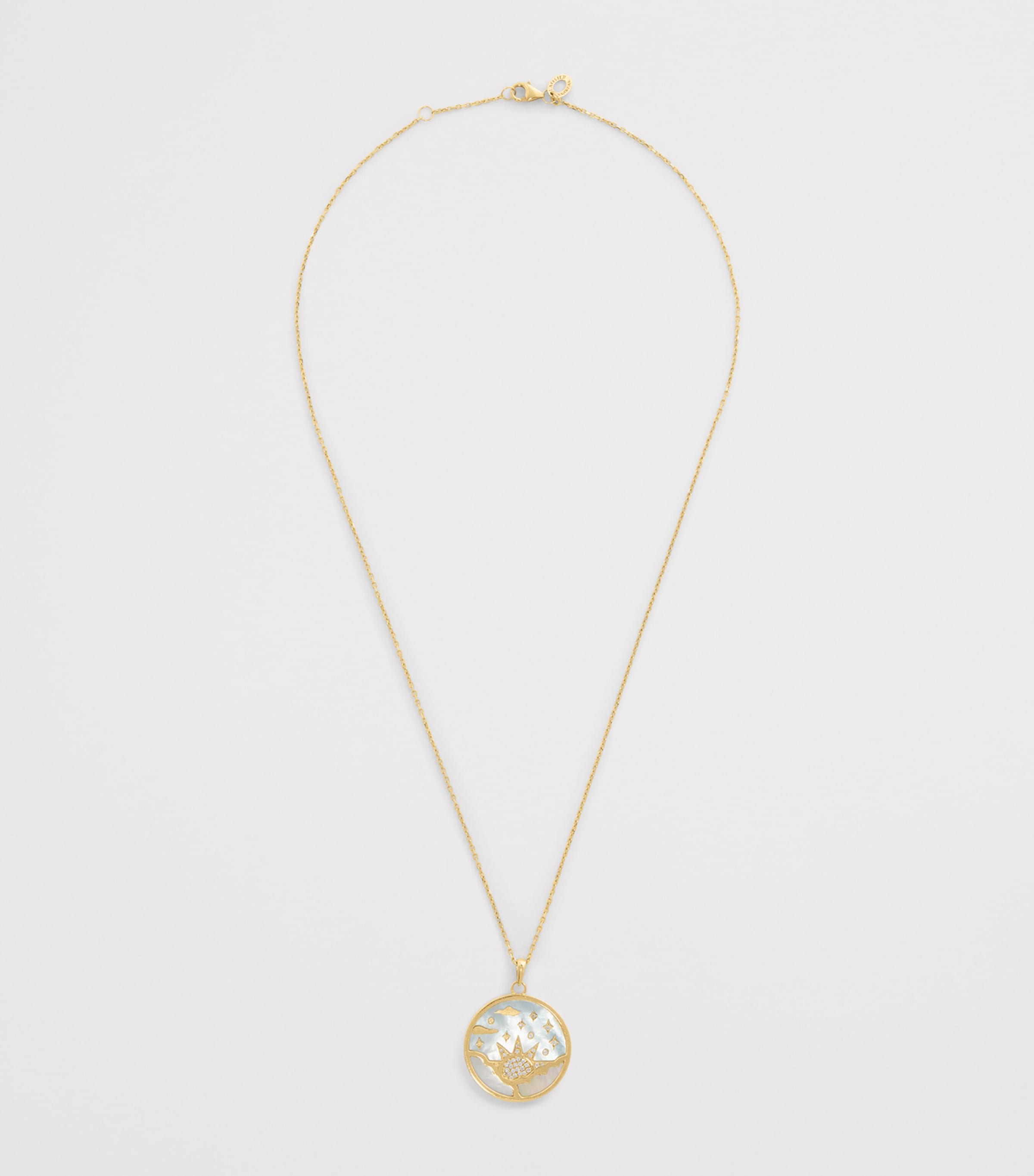 L'ATELIER NAWBAR Yellow Gold and Diamond Sunrise Pendant Necklace