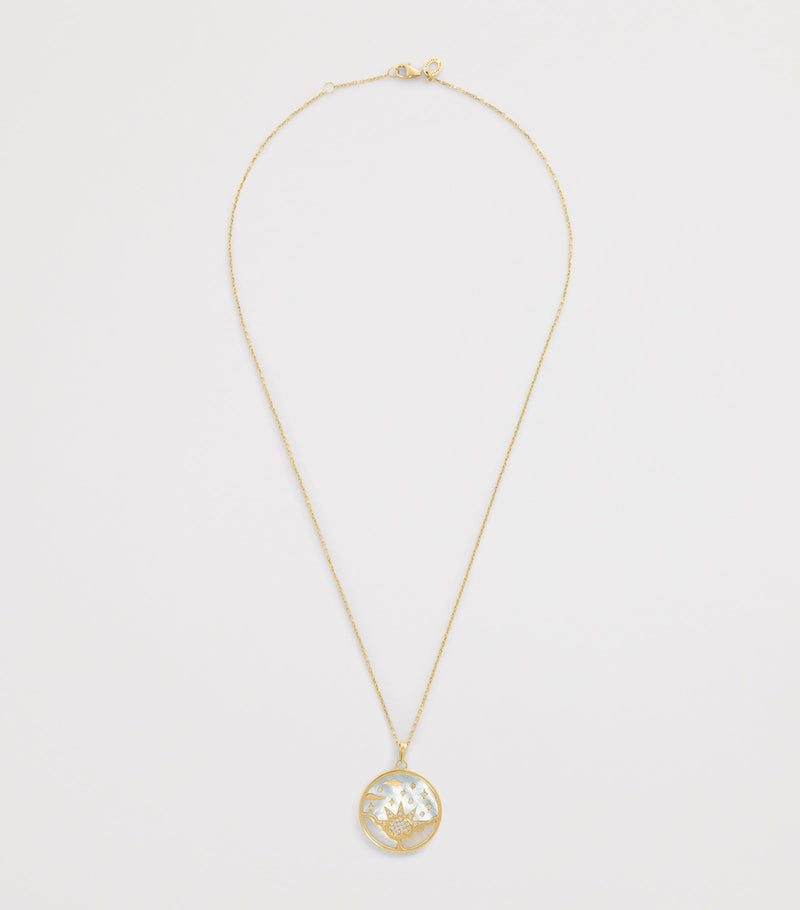 L'ATELIER NAWBAR Yellow Gold and Diamond Sunrise Pendant Necklace