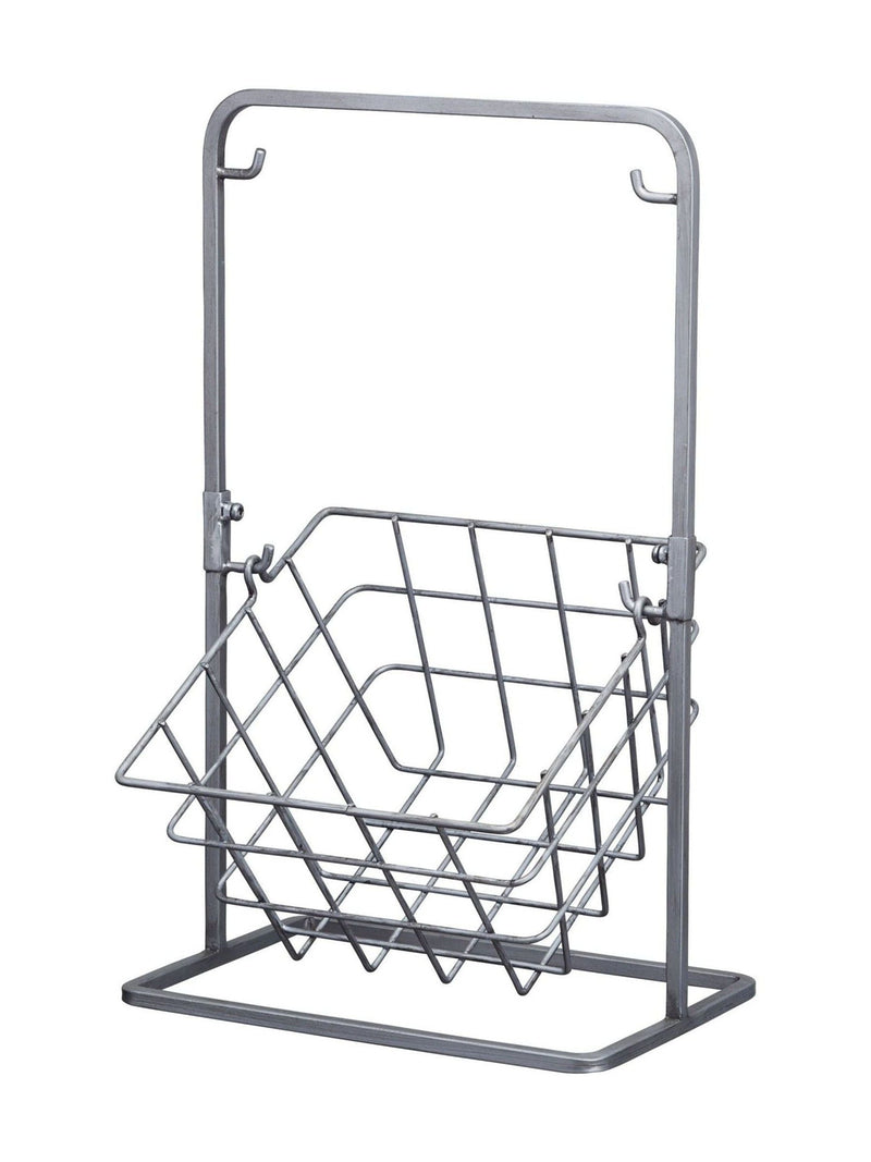 Industrial grey two-tier storage basket, UK version