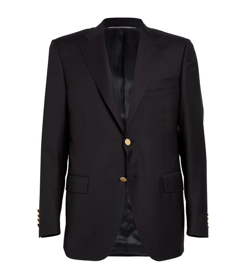 Regular Fit Virgin Wool Overcoat with Notched Lapels
