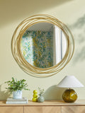 Gold wire wall mirror 90cm, UK version