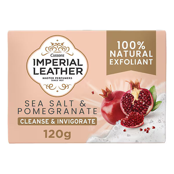 Imperial Leather Pomegranate Sea Salt Bar Soap 120g, imported from the UK
