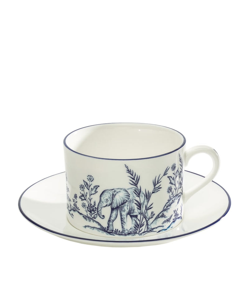 Halcyon Days Serengeti teacup and saucer, UK version
