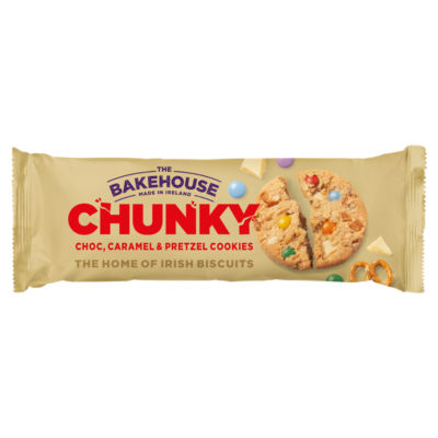 The Bakehouse chunky choc, caramel & pretzel cookies 220g (British brand)