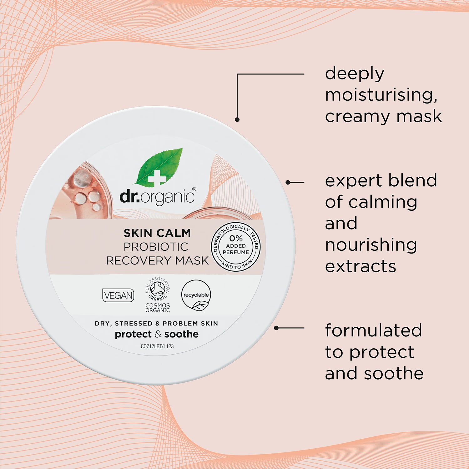 Dr Organic Skin Calm Probiotic Recovery Mask 100ml - British product