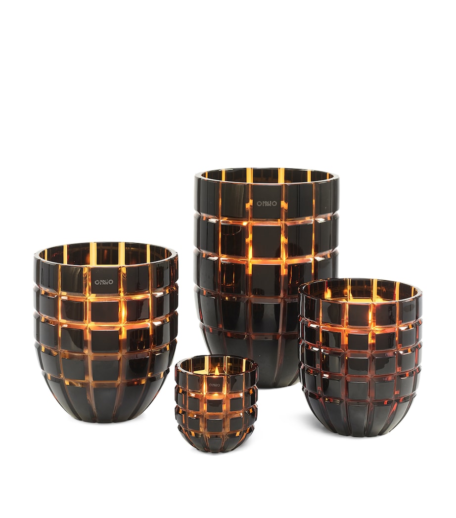 Onno large gold scented candle in crystal glass jar, imported from the UK