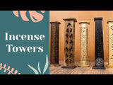 Myga Black Om Incense Tower Hand Carved, imported from the UK