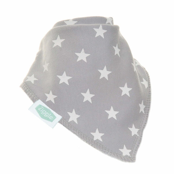 Ziggle Grey and White Bandana Bibs Pack of 4 (British brand)