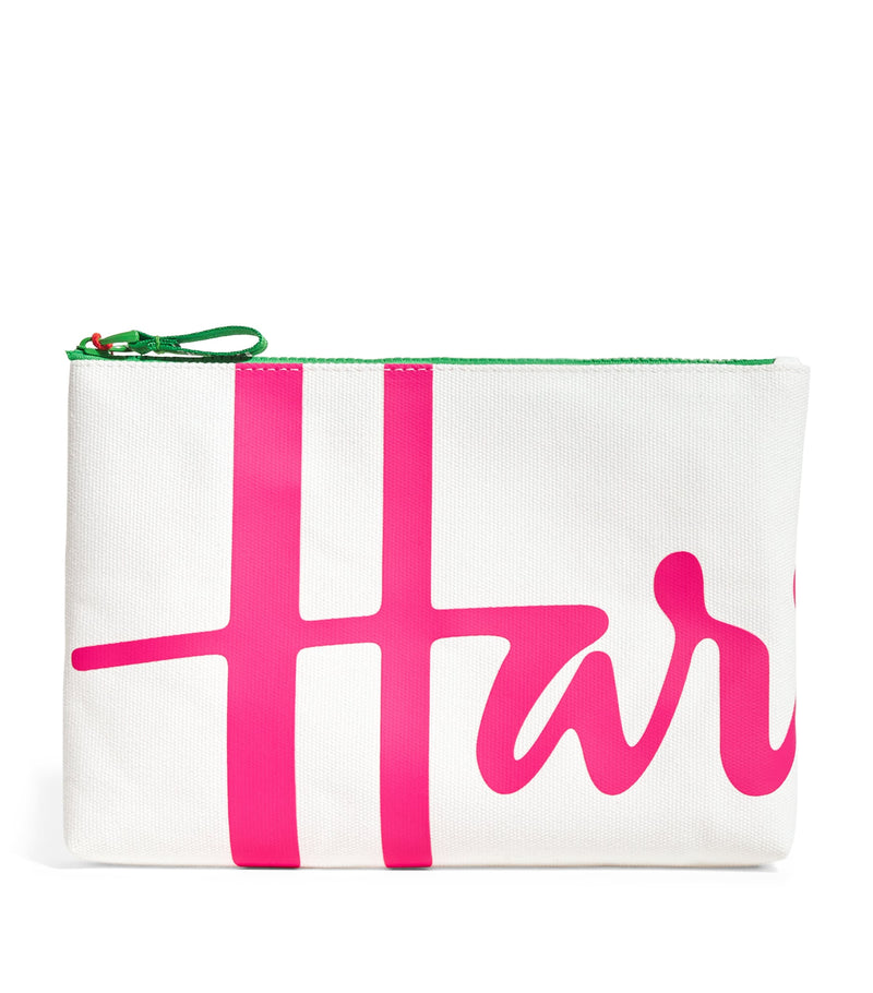 Harrods Medium Cotton Logo Pouch