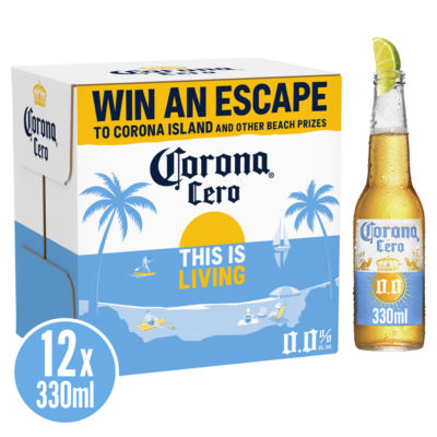 Corona Cero 0% alcohol free lager beer 12x330ml - British product