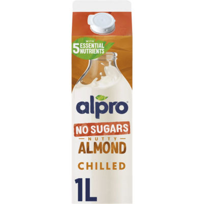 Alpro Almond No Sugar Chilled Dairy Free Drink 1L - British product