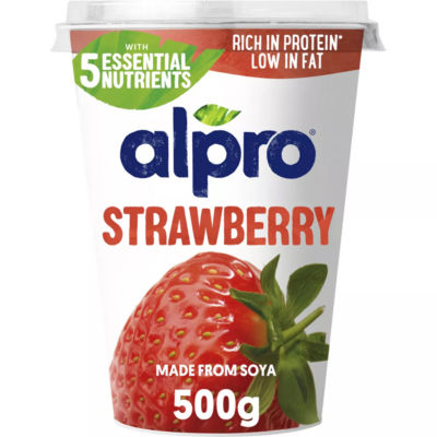 Alpro Strawberry Dairy-Free Soya Yoghurt Alternative 500g - British product