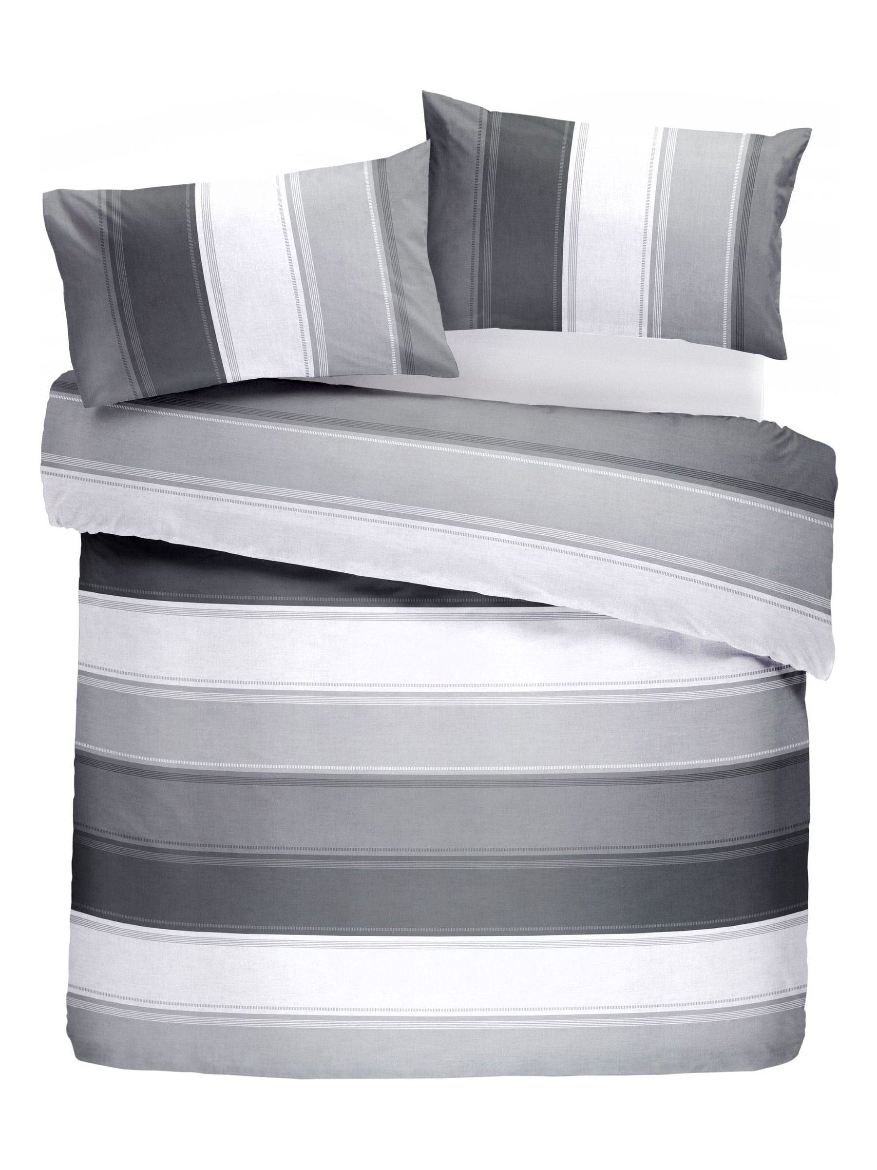 Fusion Grey Betley duvet cover and pillowcase set - British product