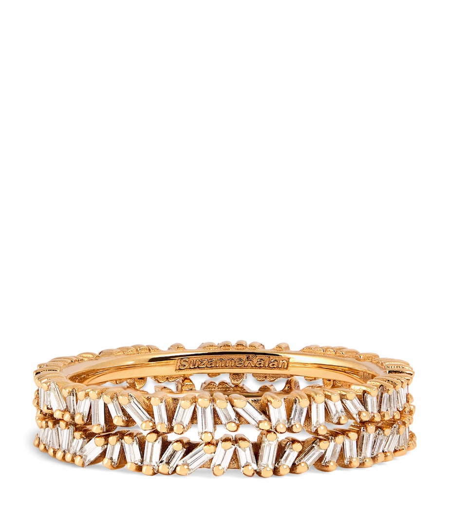 Suzanne Kalan yellow gold and diamond tech ring jackets size 8.5 (British brand)