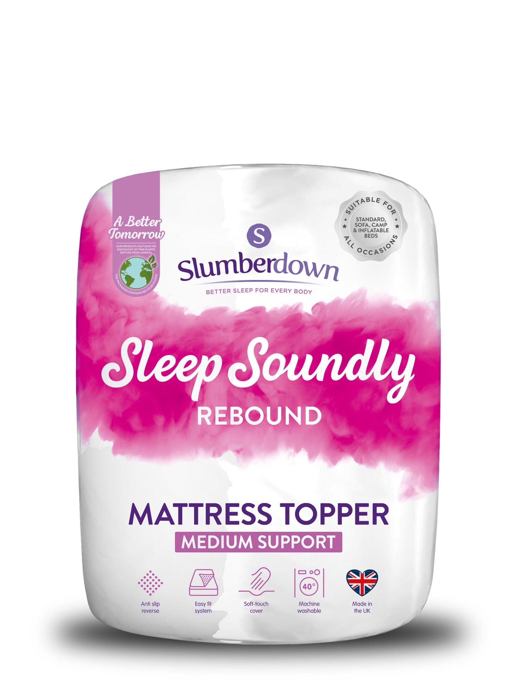 Slumberdown white breathable anti-slip mattress protector (British brand)