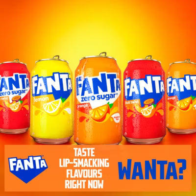 Fanta orange soft drink multipack 8 x 330ml cans - British product