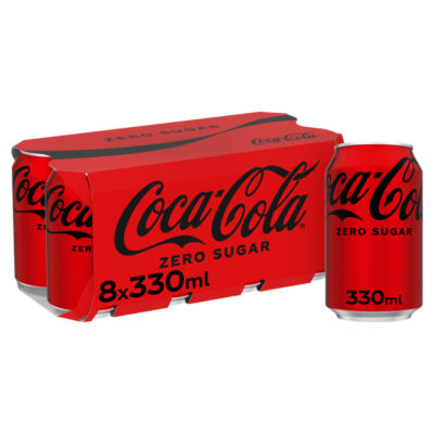 Coca-Cola Zero Sugar Cola Multipack 8 x 330ml - British product