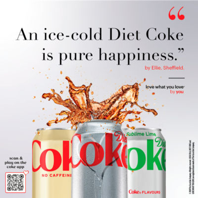 Diet Coke Cola Soft Drink 330ml - British product