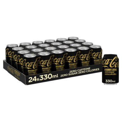 Coca-Cola Zero Sugar Zero Caffeine cola 24 x 330ml cans - British product