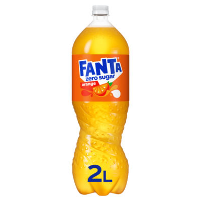 Fanta Orange Zero sugar free fizzy drink 2L - British product