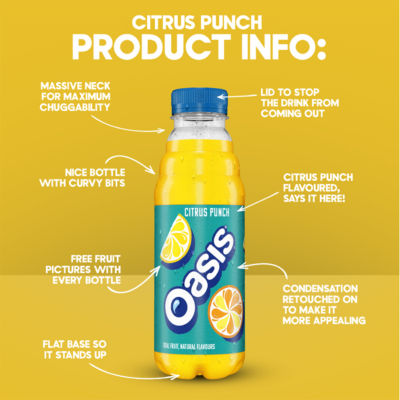 Oasis Citrus Punch squash 500ml , imported from the UK