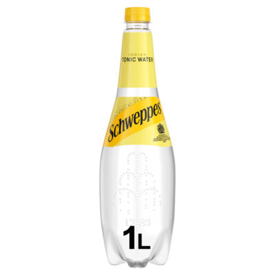 Schweppes Indian Tonic Water 1 Litre Bottle (British brand)