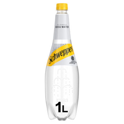 Schweppes Soda Water soft drink 1L (British brand)