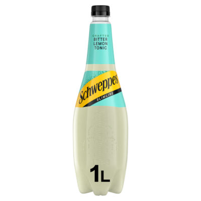 Schweppes Slimline Bitter Lemon sparkling soft drink 1L (British brand)