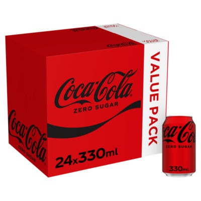 Coca-Cola Zero Sugar cola drink 24 x 330ml - British product