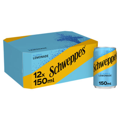 Schweppes Lemonade Sparkling Soft Drink 12 x 150ml Cans