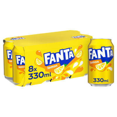Fanta Lemon sparkling drink 8 x 330ml - British product