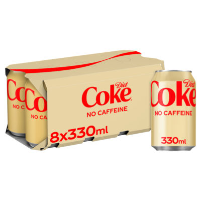 Coca-Cola Diet Coke No Caffeine 8 x 330ml cans - British product