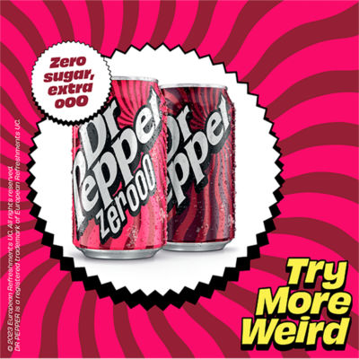 Dr Pepper Zero soft drink 8 x 330ml cans - British product