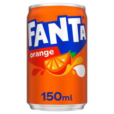 Fanta Orange sparkling soft drink 150ml can - British product