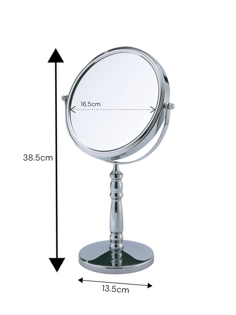 Showerdrape Chrome Vanity Mirror Round 5x Magnification Reversable Rho