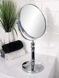Showerdrape Chrome Vanity Mirror Round 5x Magnification Reversable Rho