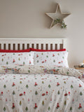 Catherine Lansfield Natural Christmas Town reversible duvet cover set - British product
