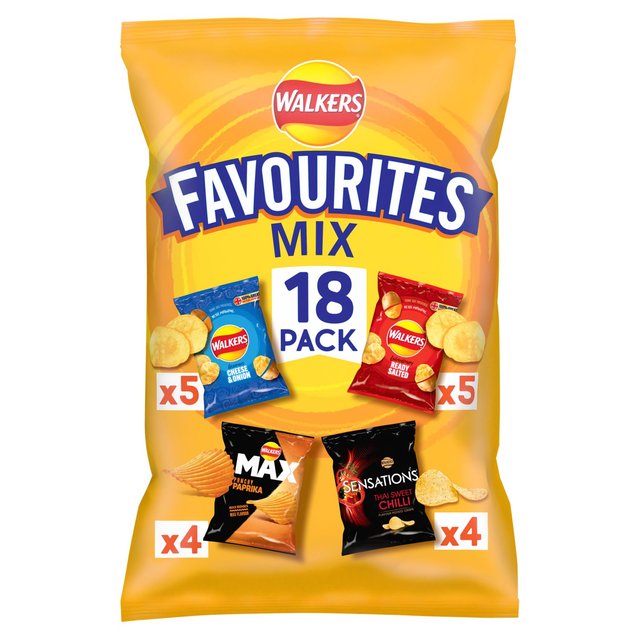 Walkers Favourites Mix Multipack Snacks Crisps   18 per pack GOODS M&S   