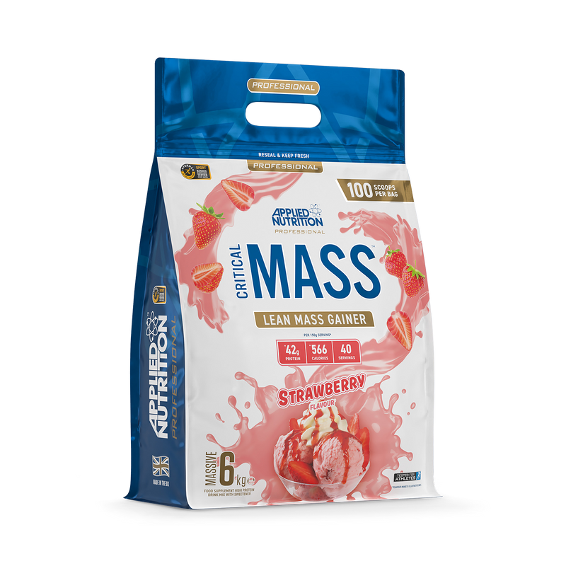 Applied Nutrition Critical Mass Professional Lean Mass Gainer Strawberry 2.4kg (16 Servings) - 999278