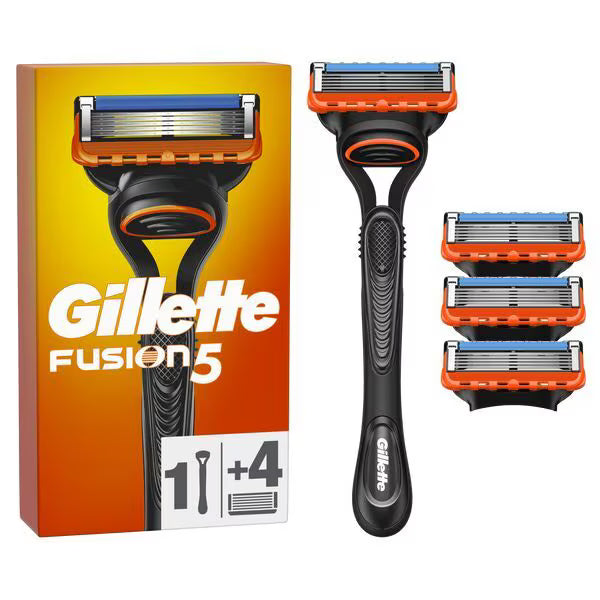 Gillette Fusion razor handle with 4 blades, UK version