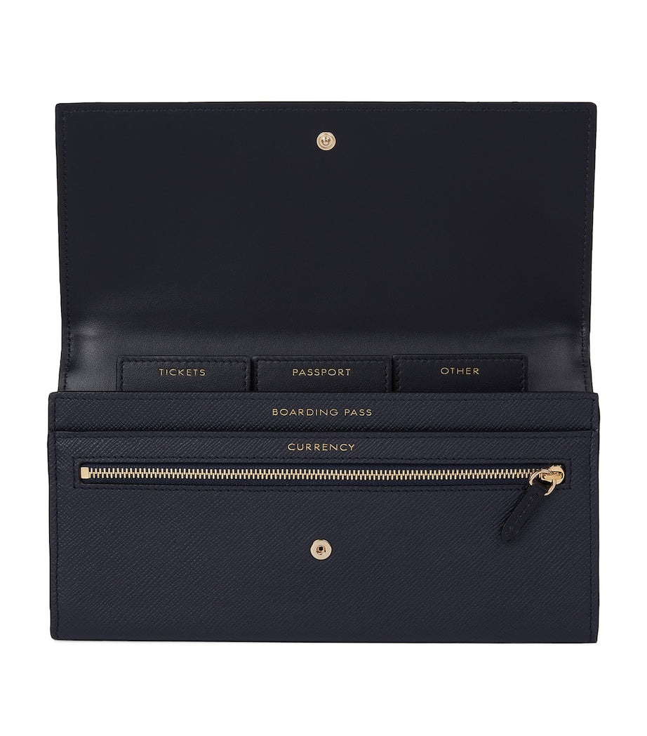 Smythson Leather Marshall Travel Wallet (British brand)