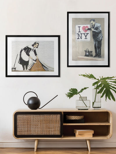 Brookpace Lascelles Black New York City Banksy Graffiti Wall Art 21x17
