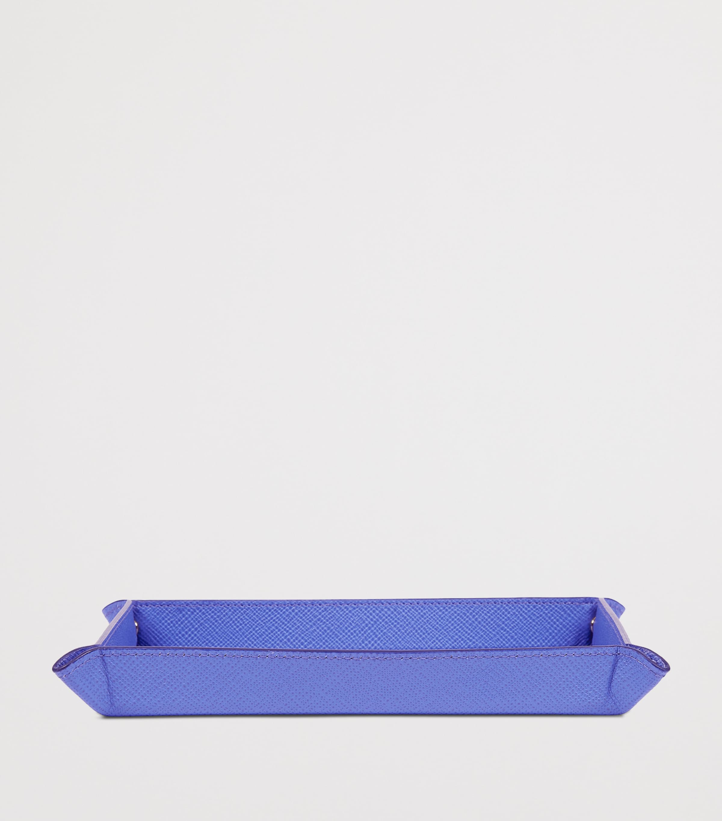 Smythson small leather Panama rectangular trinket tray (British brand)