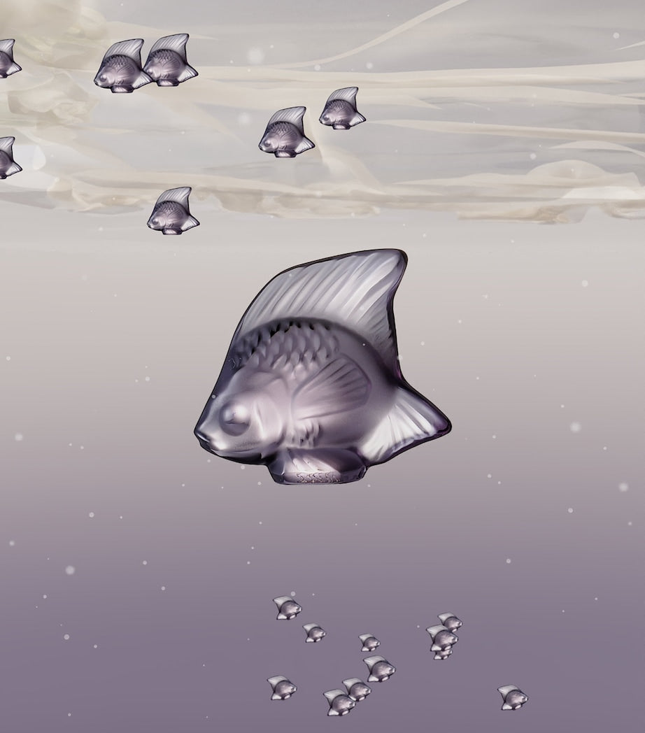 Lalique crystal fish sculpture purple, UK version