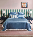 Gingerlily Silk King Duvet Cover Summerhill Blue 220cm x 225cm, UK version