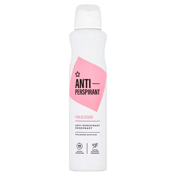 Superdrug women's pink antiperspirant spray 250ml (British brand)