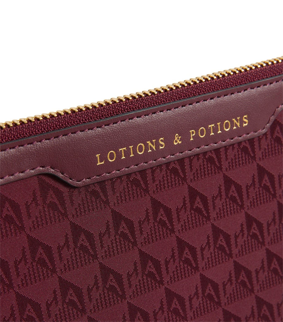 Anya Hindmarch Logo Jacquard Lotions and Potions Toiletry Pouch - British product