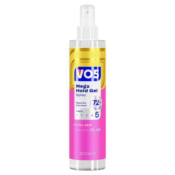 VO5 Mega Hold Hair Gel Spray 200ml (British brand)