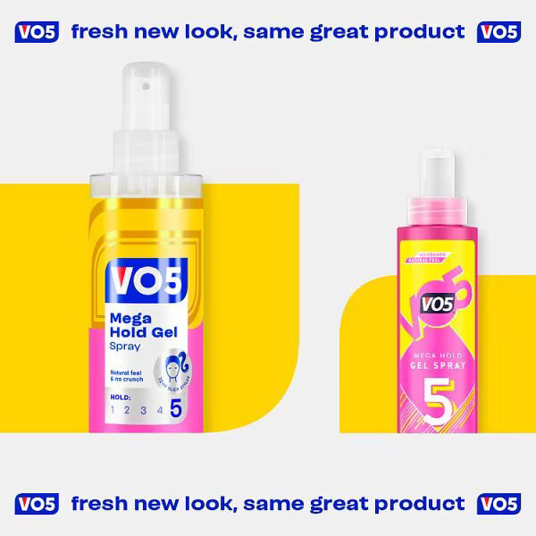 VO5 Mega Hold Hair Gel Spray 200ml (British brand)