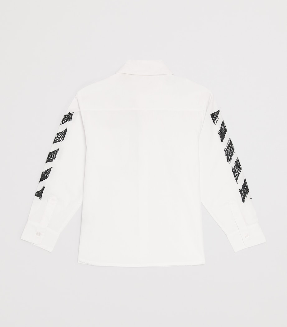 Off-White kids cotton diagonal sketch shirt (4-12+ years), imported from the UK